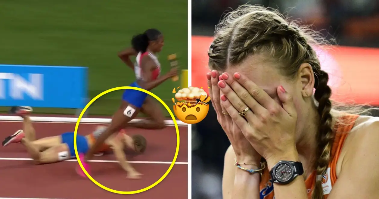 Драма дня: Фемке Бол жорстко впала на фініші естафети на ЧС та втратила світовий рекорд