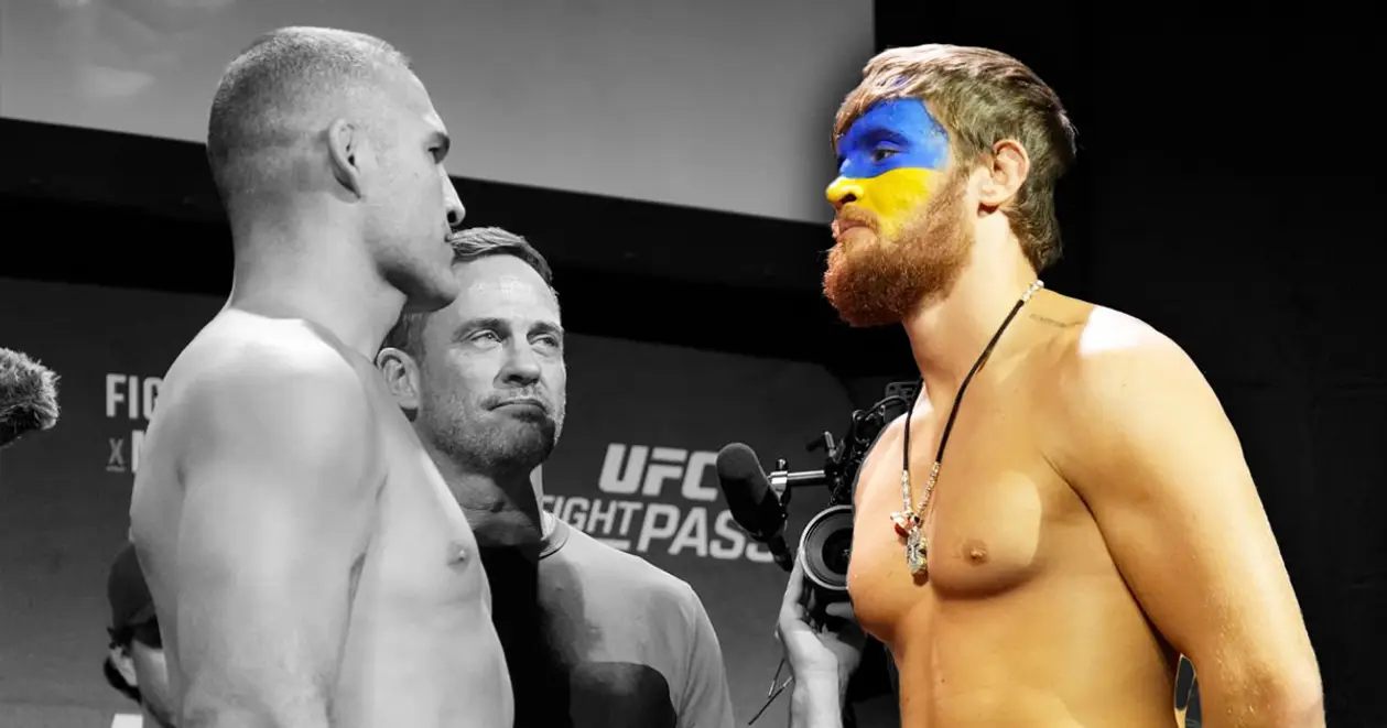 У UFC заборонена національна символіка, але українець знайшов вихід. З’явився на битві поглядів із прапором на обличчі