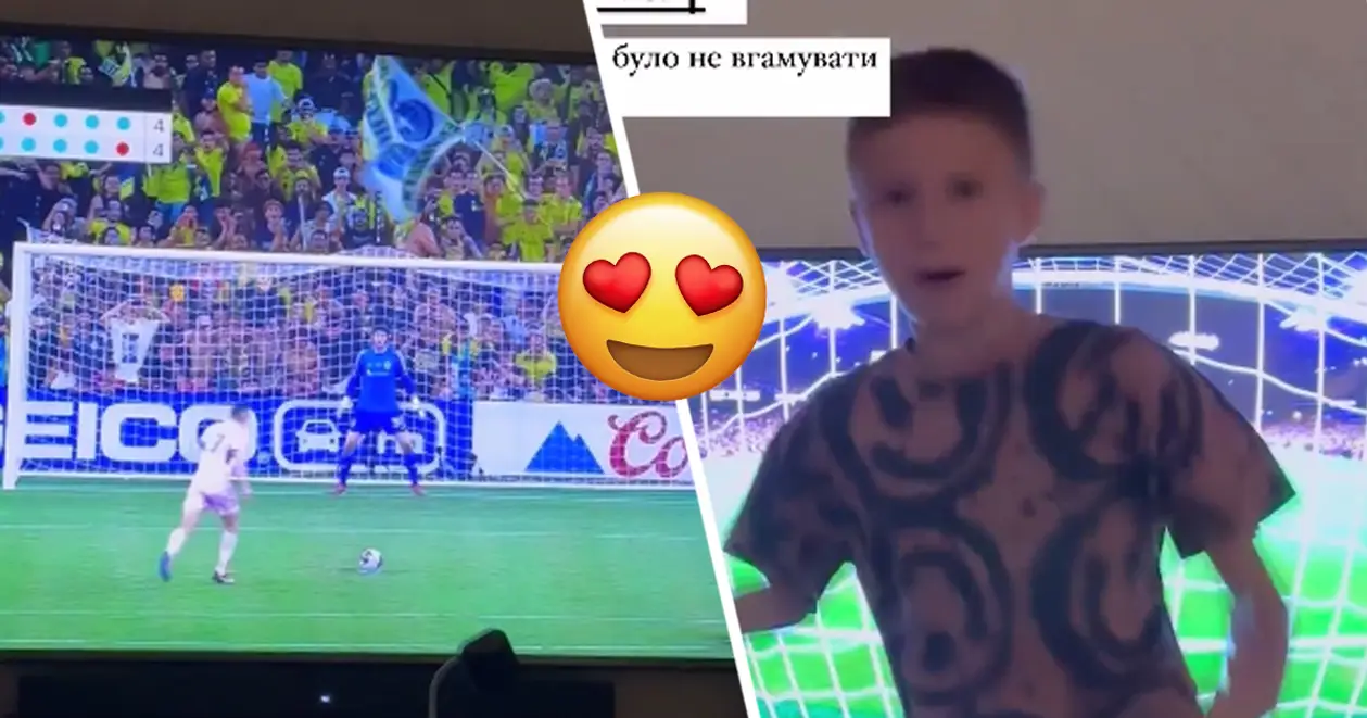 «Тато найкращий в світі футболіст!» Шалена реакція сина Кривцова на удар Сергія в серії пенальті