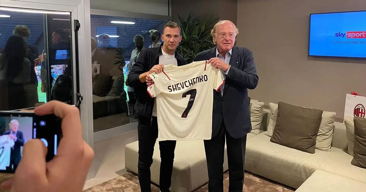 Шевченко встретился с президентом «Милана». Тот подарил ему новую личную футболку клуба