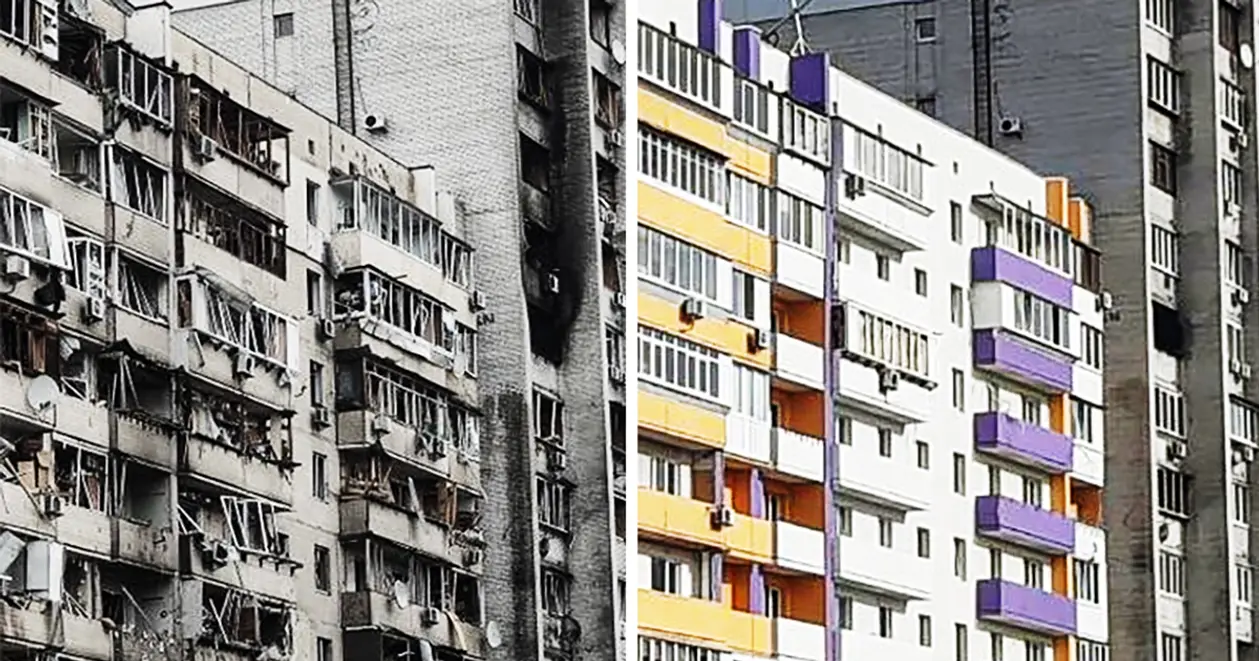 У Києві відремонтували дім, який постраждав у першу ніч повномасштабного вторгнення (ФОТО)