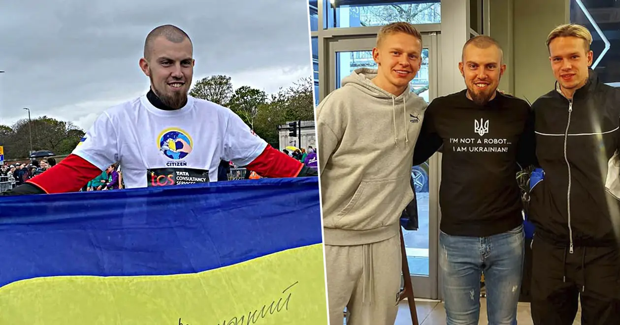 Зінченко та Мудрик зустрілись з українським військовим на протезі, який брав участь у Лондонському марафоні