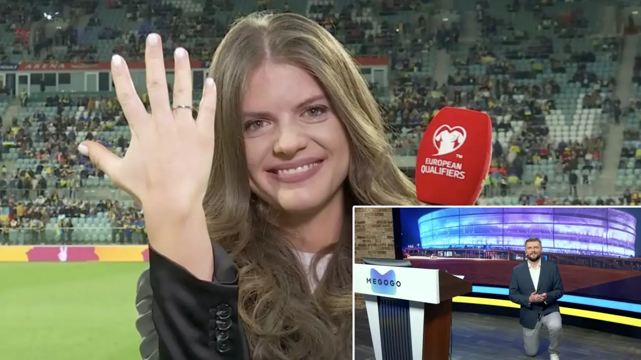 Коментатор матчу збірної України зробив пропозицію коханій – коли вона була у прямому ефірі із Вроцлава