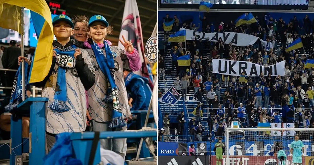 Атмосферні кадри: фанати «Монреаля» запросили українську сім'ю на матч їхнього клубу 💙💛