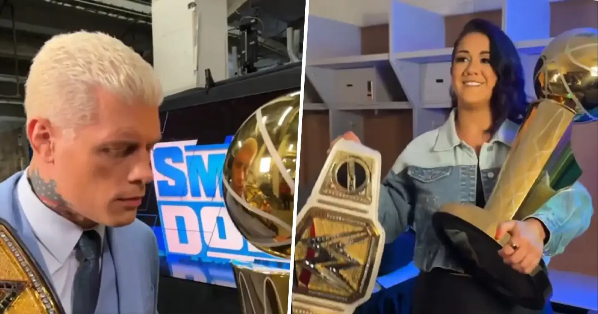 Чемпіони WWE отримали можливість «поспілкуватися» з кубком Ларрі О'Браєна, який вручають за перемогу в НБА
