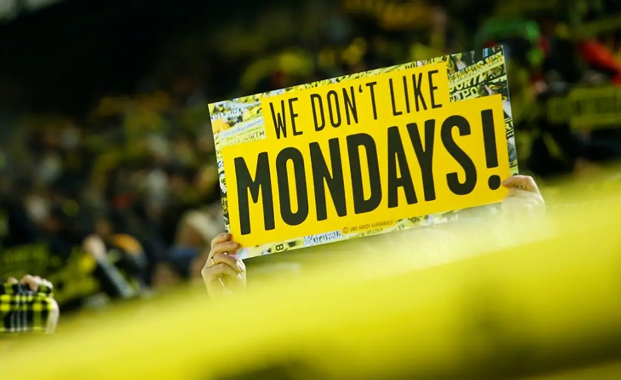 26 тысяч фанатов Дортмунда бойкотировали матч. Они тоже против понедельников
