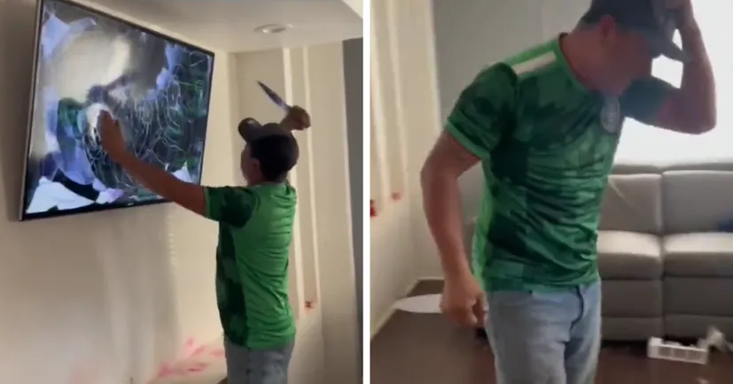 Мексиканський вболівальник розтрощив телевізор після матчу проти Саудівської Аравії. Оце так розпач 🤯