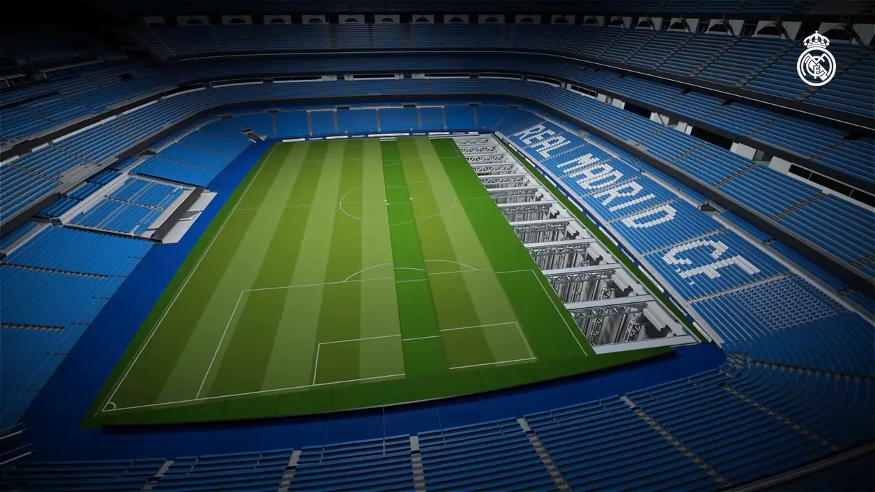 «Реал» показал складной газон (как конструктор) на «Бернабеу». Его будут убирать для концертов, киберспорта и баскетбола