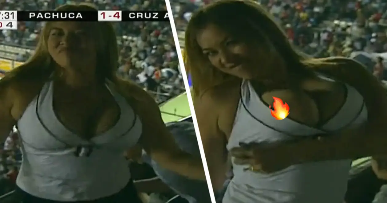 🔥 Завірусилось у Тік-тоці. Гаряча мексиканська фанатка оголилась під час трансляції матчу (ВІДЕО)