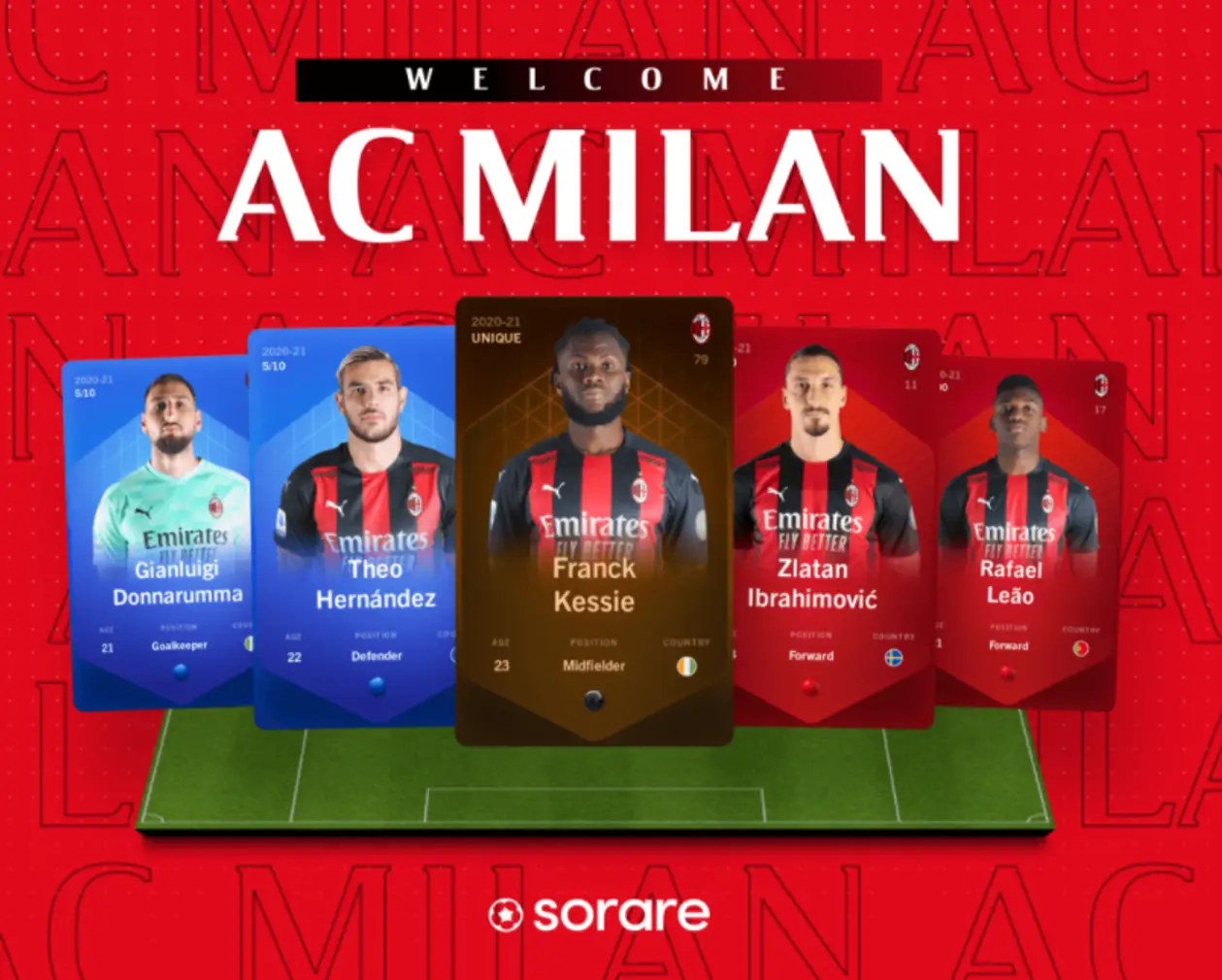 Milan официально присоединился к футбольному фэнтези Sorare