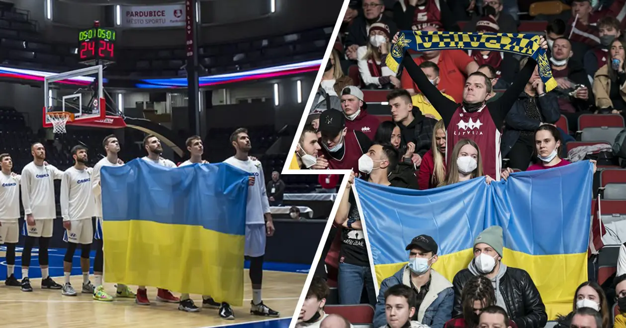 Европейский баскетбол массово поддержал Украину на матчах отбора ЧМ-2023. А ФИБА наконец-то проснулась и забанила россиян