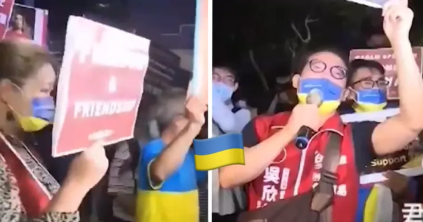 💙💛 Тайвань з Україною. Тайванці вийшли для зустрічі Пелосі в українських масках (ВІДЕО)