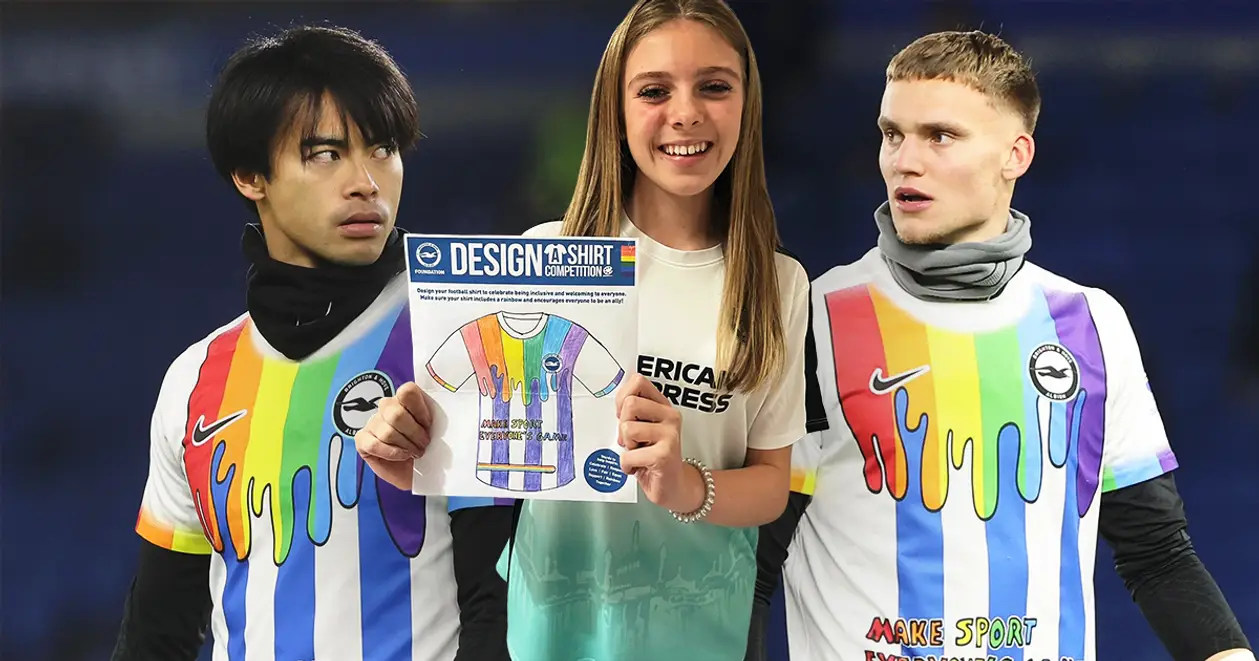 «Брайтон» вийшов на матч проти «Брентфорда» у особливих футболках. Їх дизайн запропонувала 14-річна дівчинка