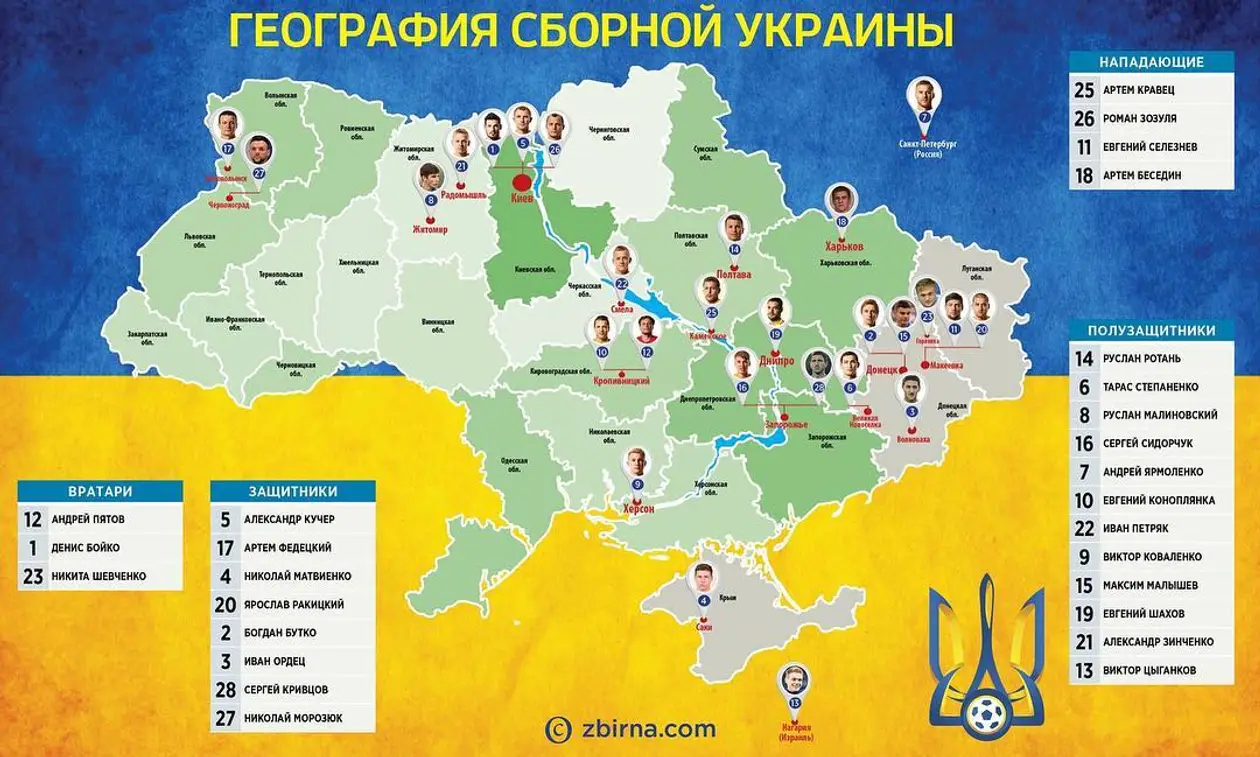 География сборной Украины