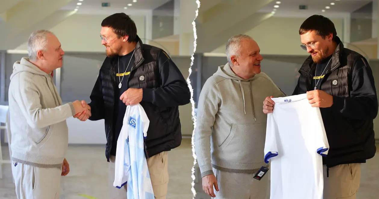 Усик розповів Ігорю Суркісу, що він є давнім вболівальником «Динамо» 🤍💙
