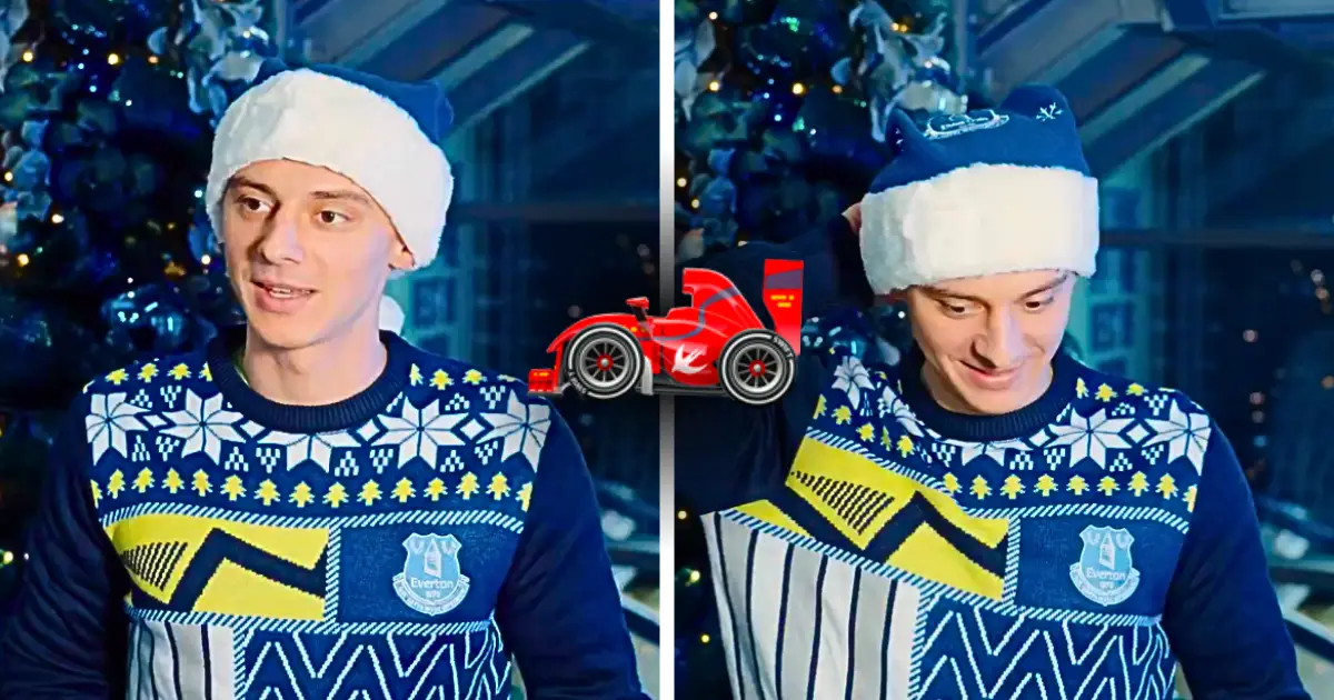 🎅 Секретний Санта: Миколенко взяв участь у відеоролику «Евертона», де обрав ідеальний подарунок на Різдво партнеру по команді