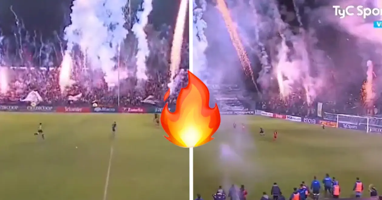 😱🔥 Що там відбувається? Лише погляньте на цей матч в Аргентині: феєрверки прямо на стадіоні (ВІДЕО) 