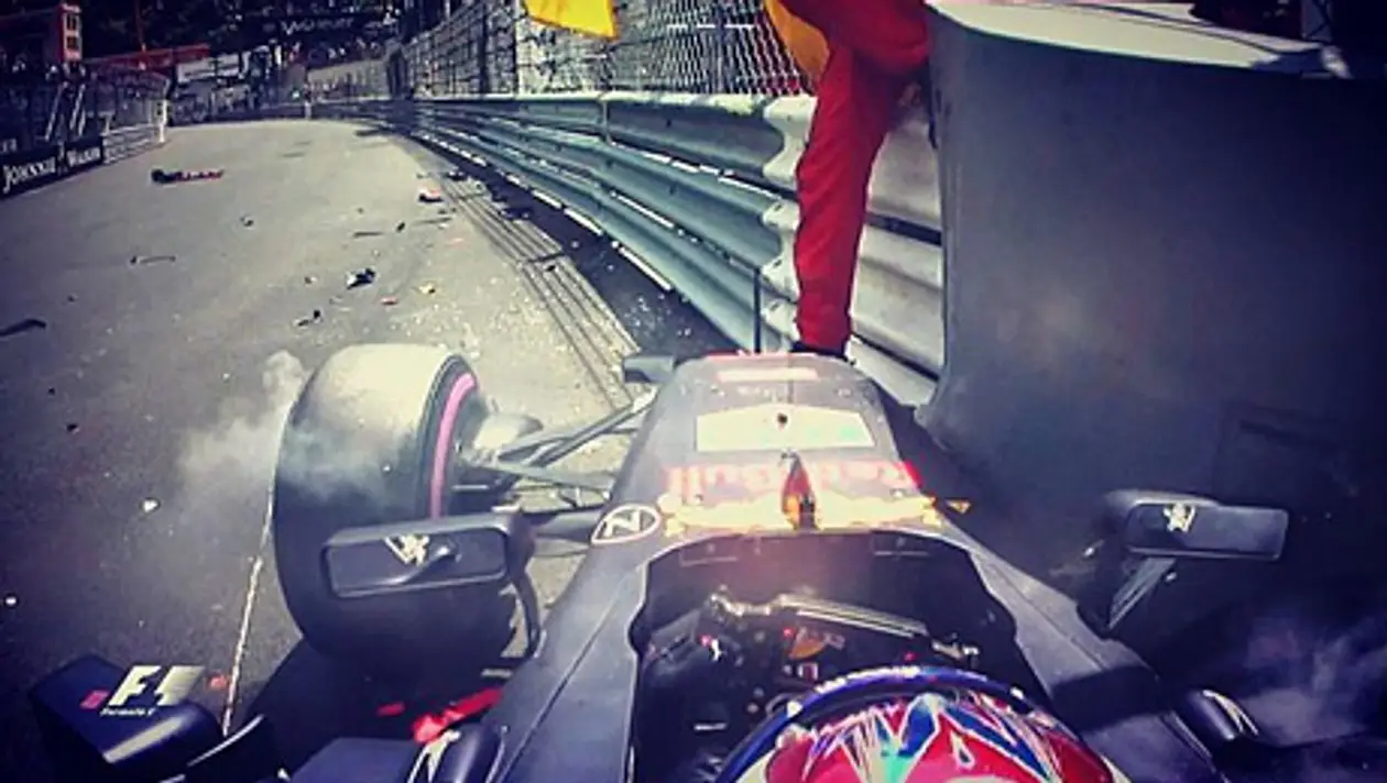 Авария Ферстаппена в квалификации к Гран-при Монако