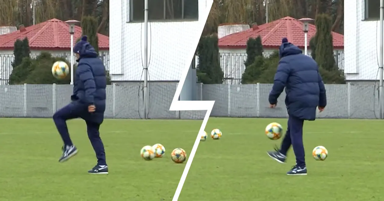 😎 Згадуємо, як Мірча Луческу набивав м'яч на тренуванні «Динамо» (Відео)
