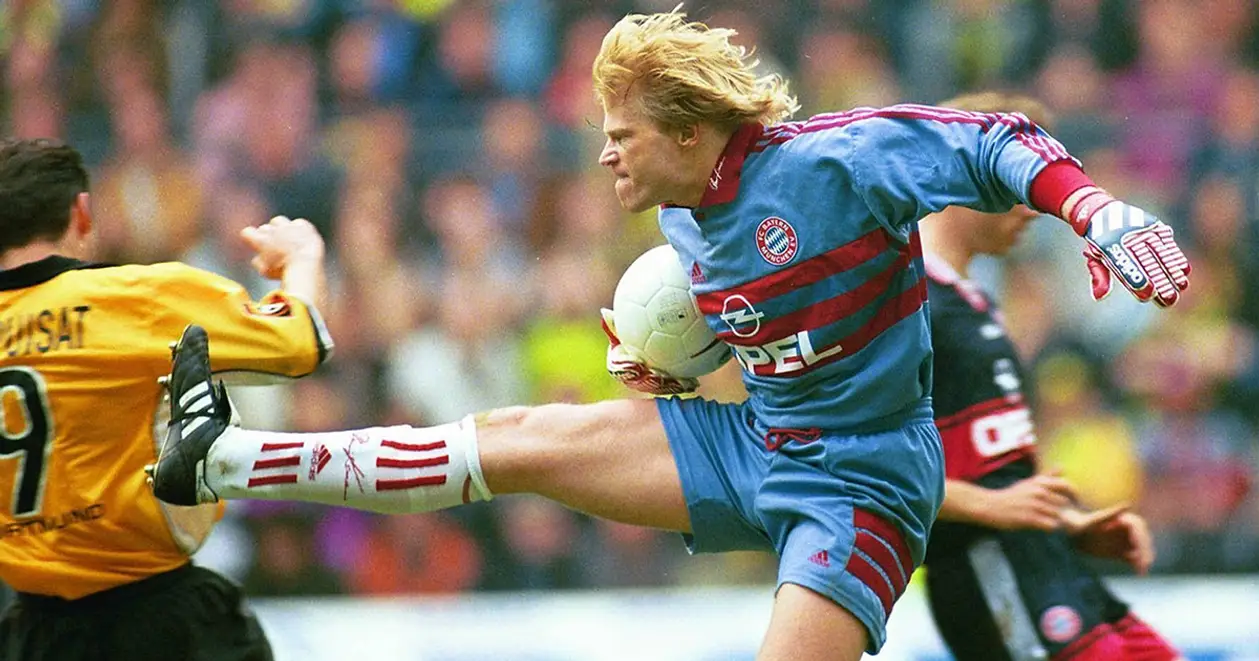 В 1999-м Оливер Кан кусал, бил и дергал за ухо игроков «Боруссии». Бесовская игра вратаря «Баварии»