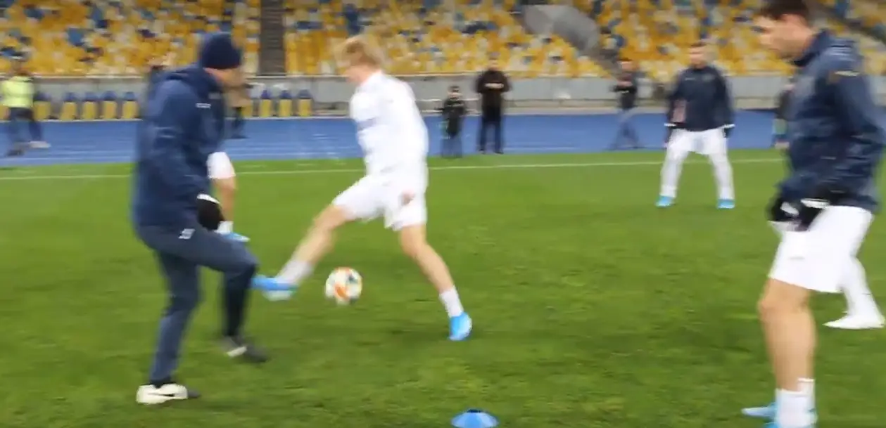 Шевченко прокинул мяч Шабанову между ног на тренировке
