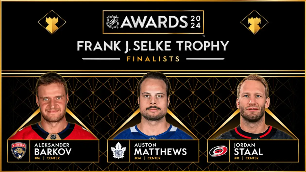 НХЛ: Барков, Метьюз та Стаал названі фіналістами Selke Trophy
