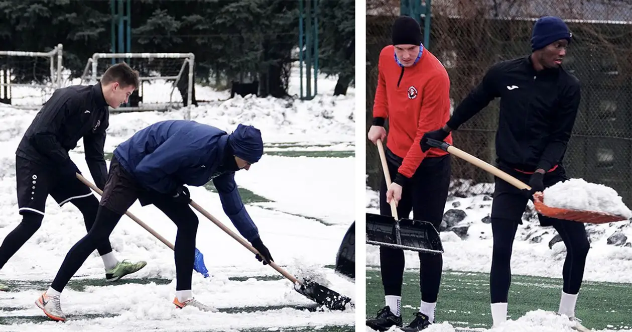 І таке буває: футболісти українського клубу розпочали тренувальний збір... З лопатами!