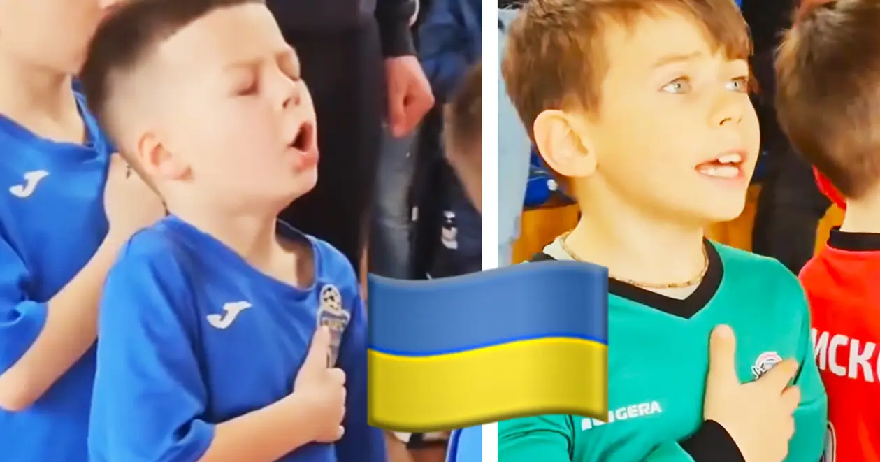 7 тис. лайків: у мережі розлетілось відео, як діти виконують гімн України перед футбольним матчем