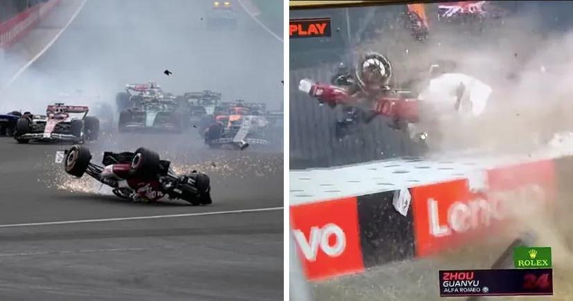 Жахлива аварія у Формулі-1: перевернутий догори болід ледве не вилетів на трибуни (відео)