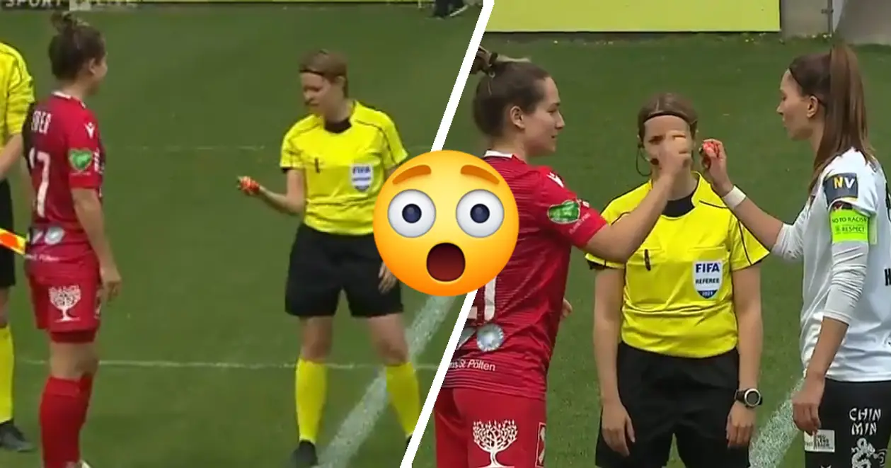 В Австрии капитаны женских футбольных команд перед матчем сразились крашеными яйцами