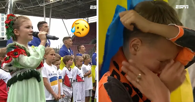 Зворушливі кадри. Хлопчик заплакав під час виконання гімну України на матчі «Шахтаря»