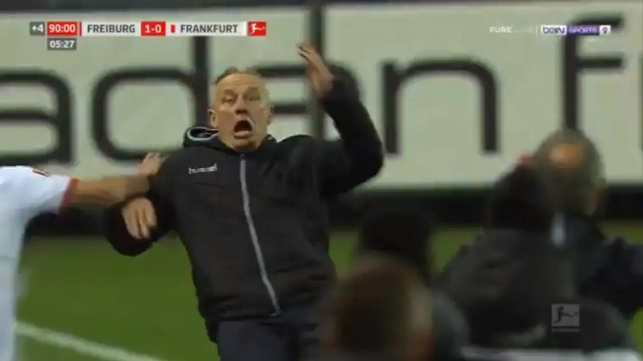 Вспышка ярости в Бундеслиге: капитан «Айнтрахта» снес тренера соперника. Игроку мстила вся скамейка