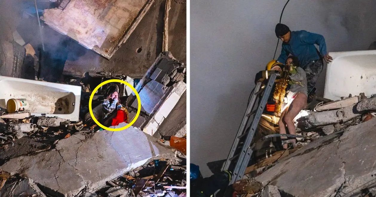 👀😥 Моторошні фото порятунку дівчини після обстрілу багатоповерхівки у Дніпрі 