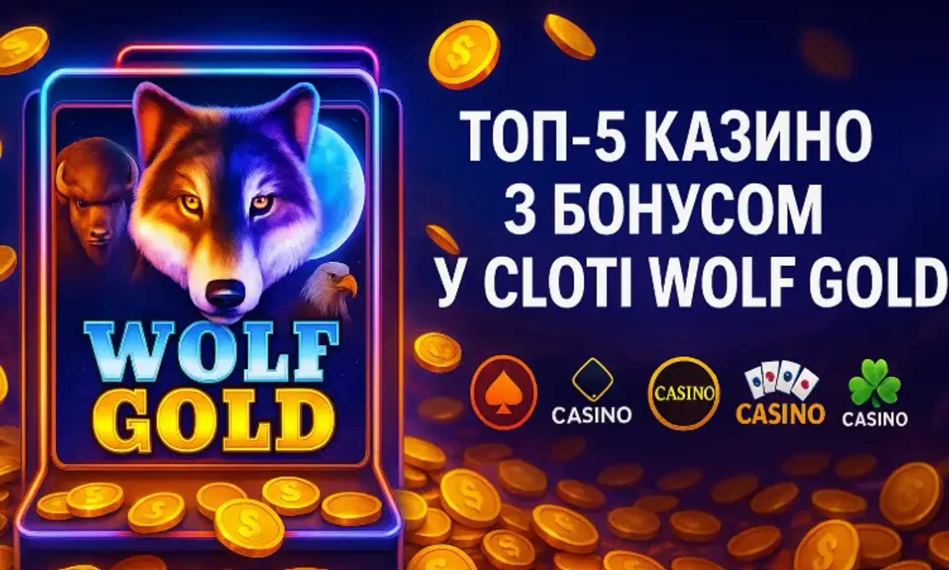 Ігровий автомат Wolf Gold: топ-5 казино з покупною бонус грою у слоті Wolf Gold 