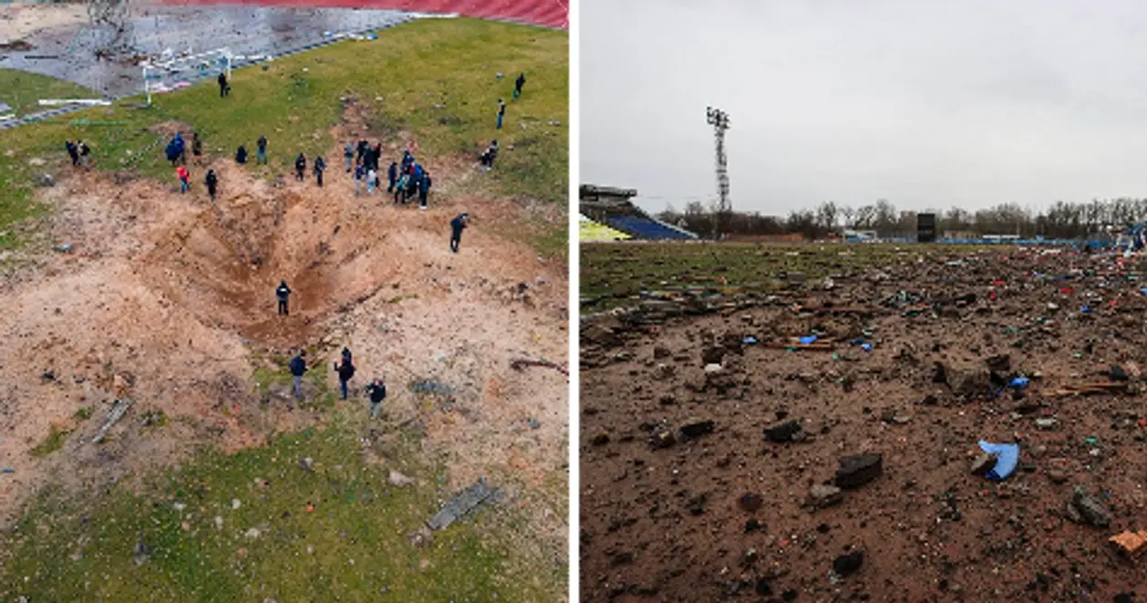 Як виглядає стадіон імені Юрія Гагаріна в Чернігові після приходу «руського міра»