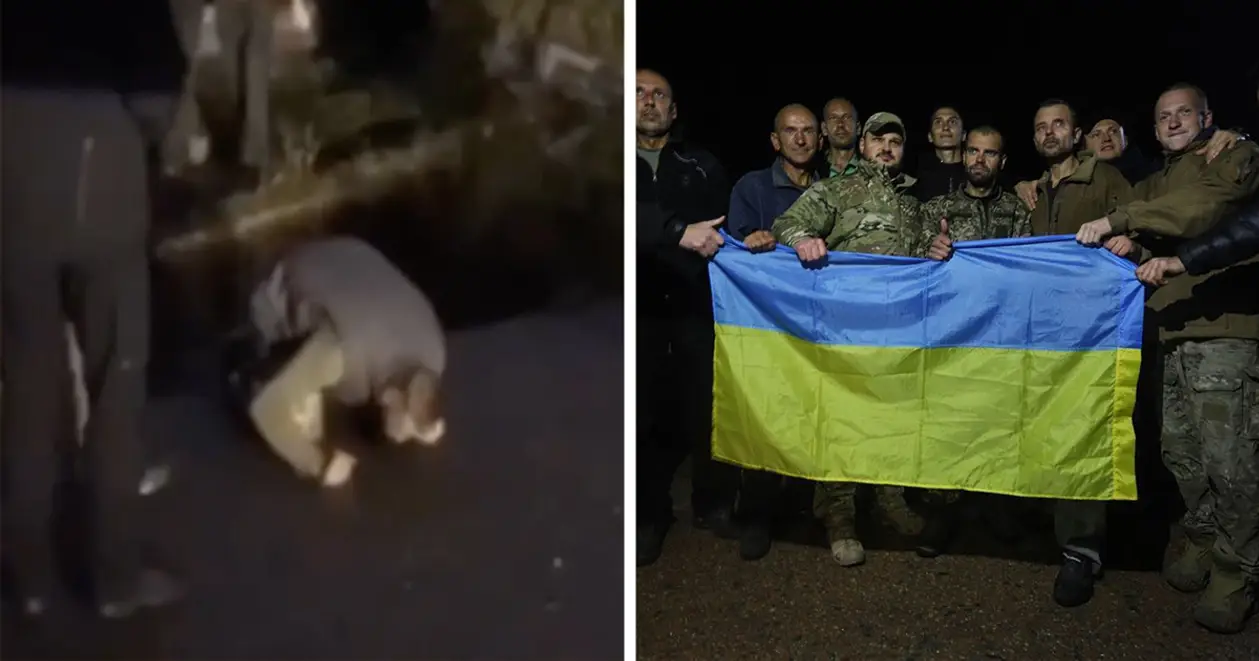 Відео дня. Звільнений з полону захисник поцілував українську землю після повернення  