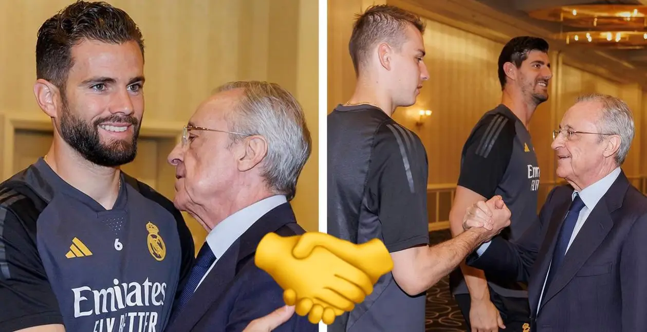 🤝 Потиснув руку кожному: Перес зустрівся з футболістами «Реала» перед матчем ЛЧ проти «Баварії»