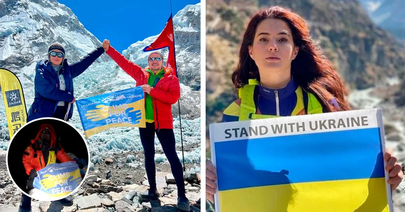 «Піднятися заради миру». Українка розгорнула синьо-жовтий прапор на Евересті
