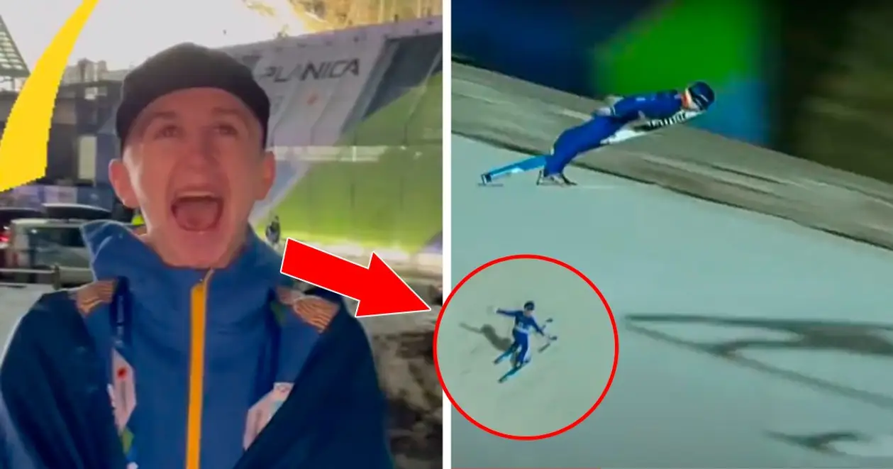 Оце так полетів! Є відео історичного стрибка Марусяка на лижах з трампліну для України