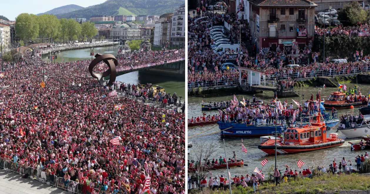 😍 Парад човнів, цілі вулиці забиті вболівальниками: як Більбао святкувало перемогу «Атлетіка» в Кубку Іспанії