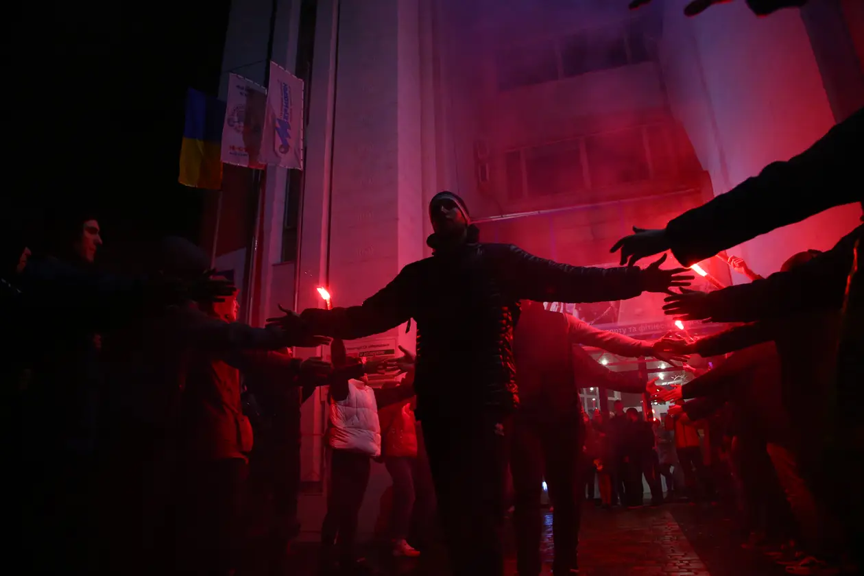 Именно так фанаты «Киев-Баскета» праздновали выход команды в следующий этап Кубка Европы ФИБА