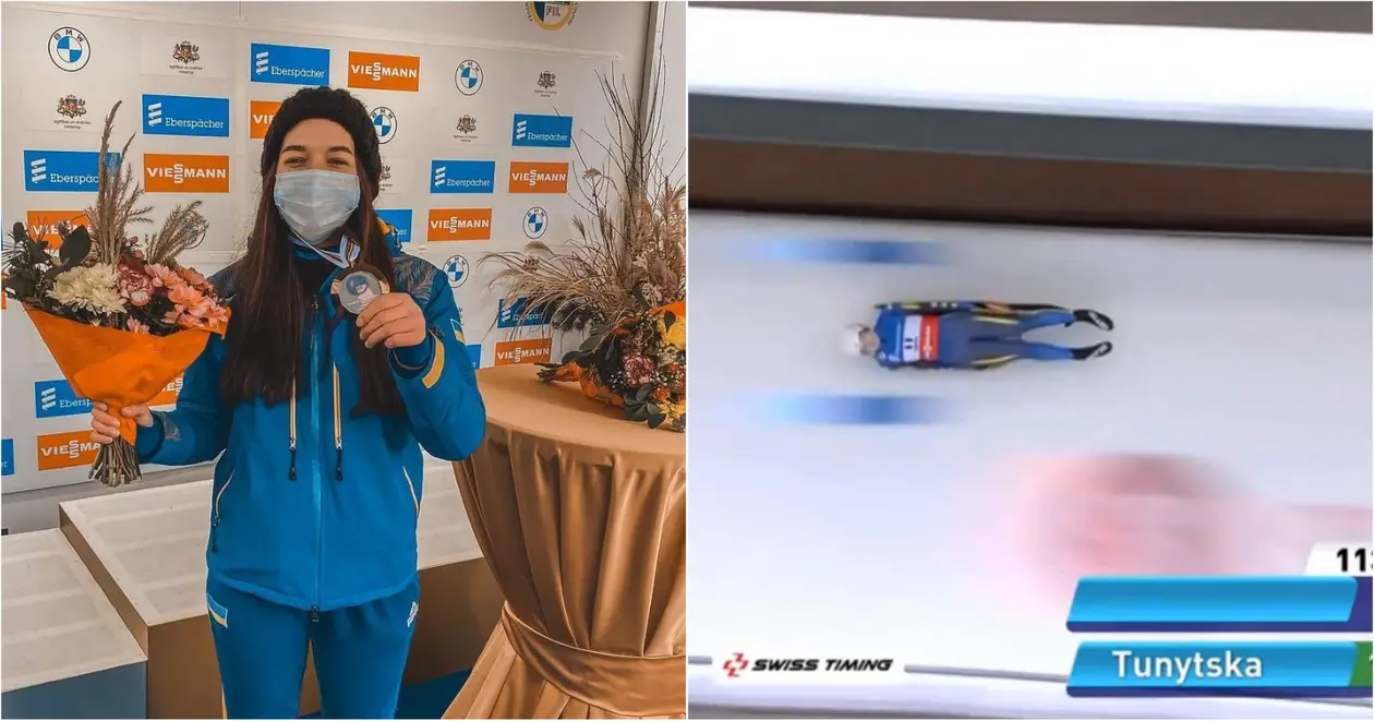 Видео бронзового заезда 17-летней Туницкой на чемпионате Европы по санному спорту U-23