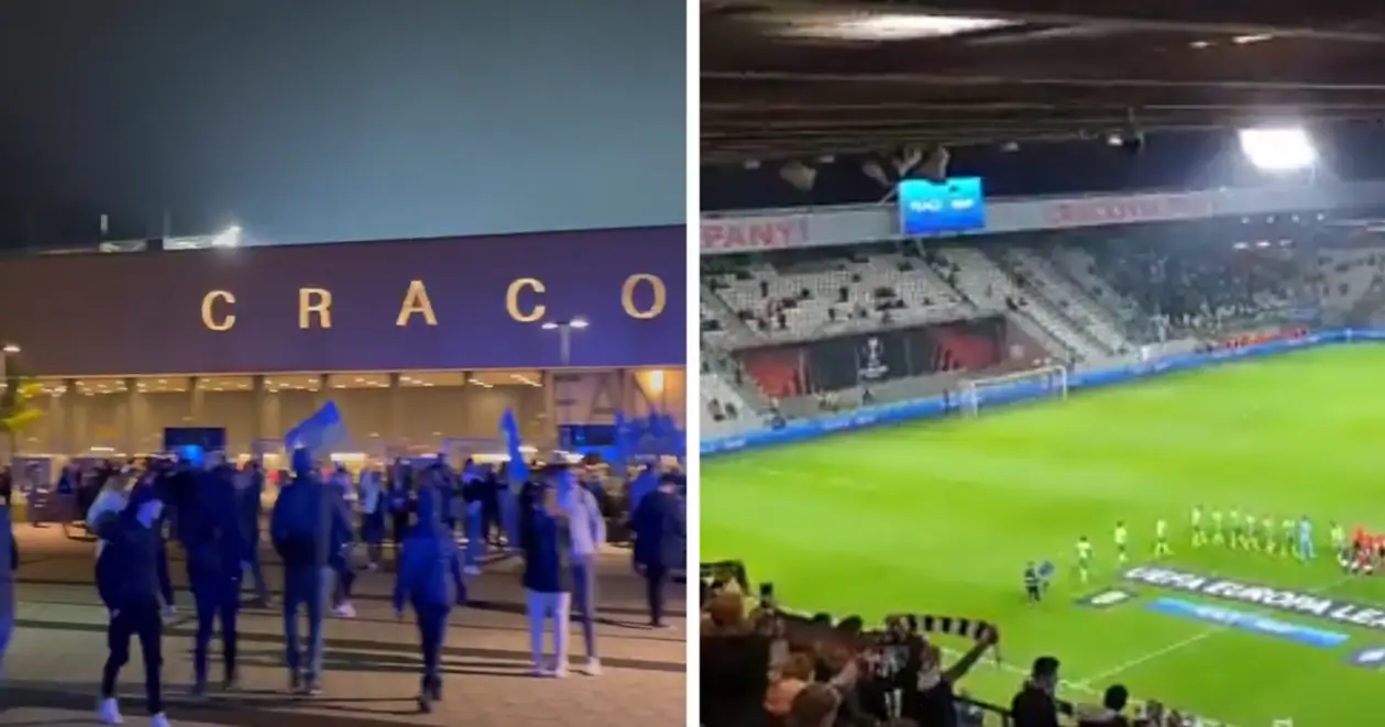 Як вболівають за «Динамо» у Кракові. Відео з сектору стадіону «Краковії»