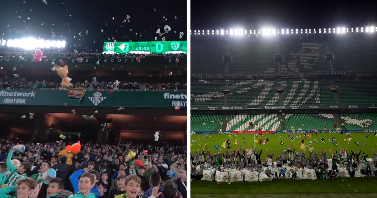 Вболівальники «Бетіса» під час матчу з «Атлетіком» закидали стадіон тисячами м'яких іграшок. Це щорічна акція клубу