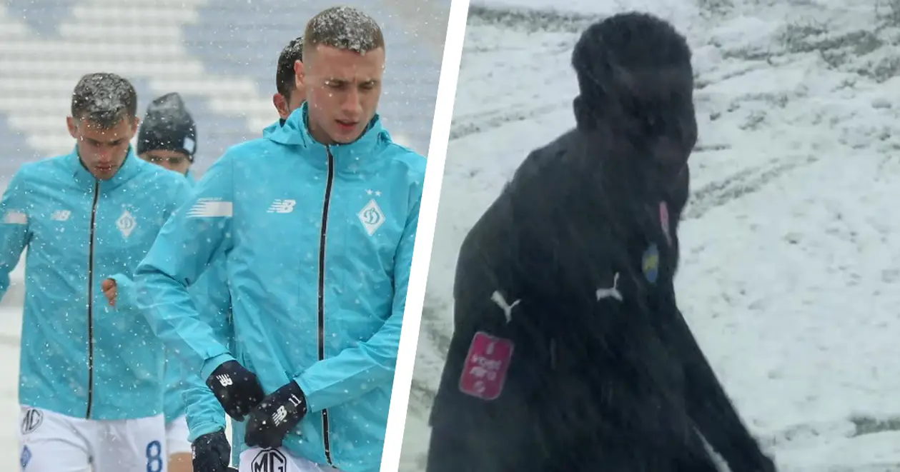❄ Погода на матчі «Динамо» і «Зорі» – жесть. Київ завалило снігом в середині березня