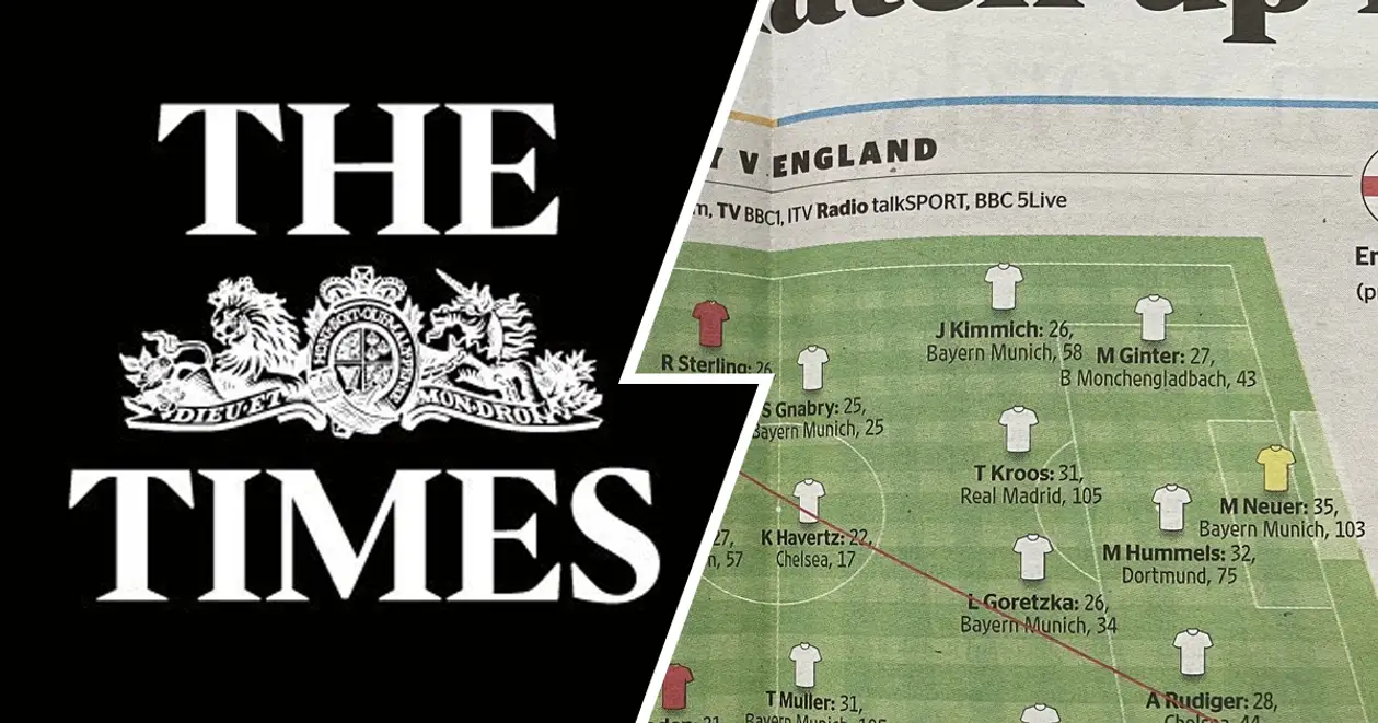 The Times перепутала состав Италии с немецким перед финалом Евро