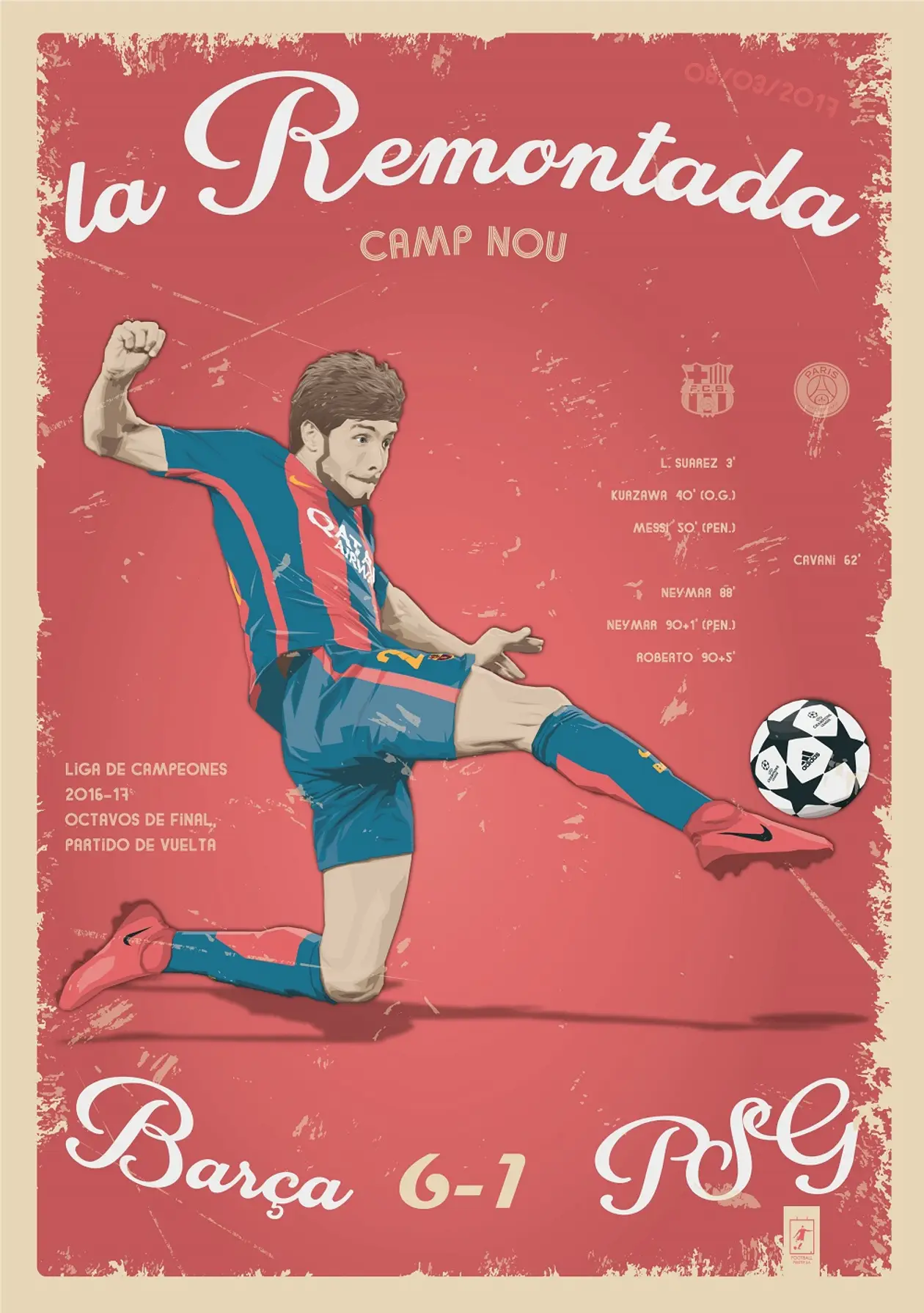 Постер "Сержі Роберто | Барселона 6-1 ПСЖ"