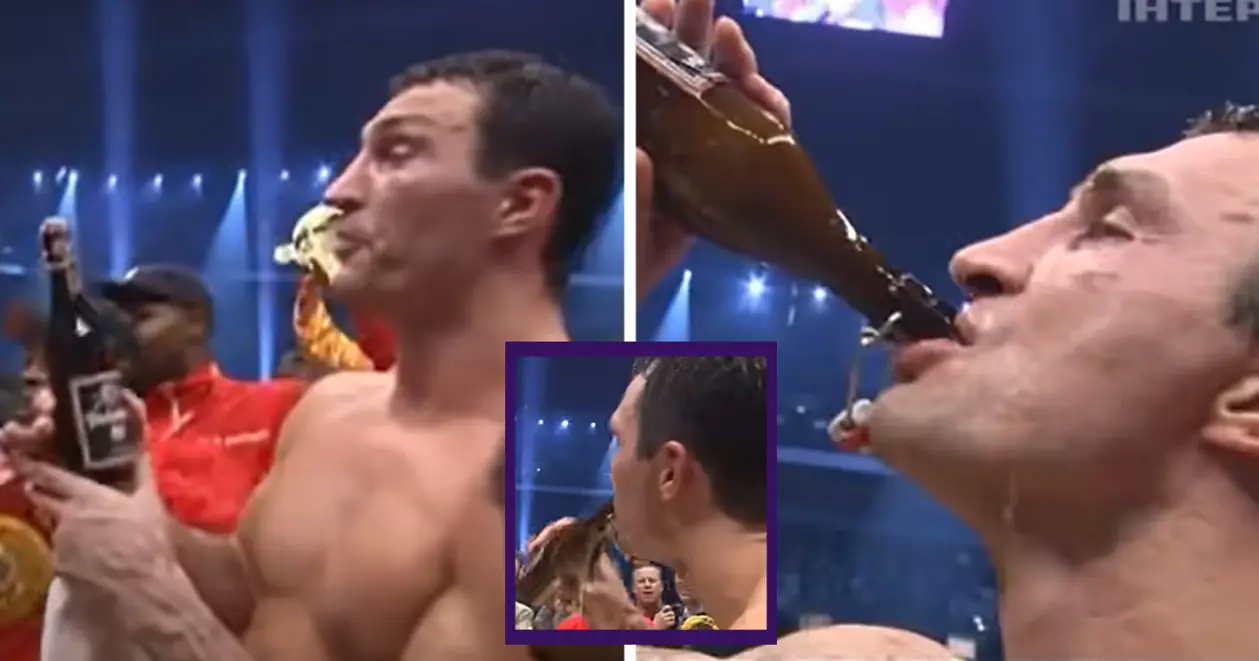 Ретро дня: як Володимир Кличко після однієї зі своїх перемог прямо на рингу випив пляшечку пива