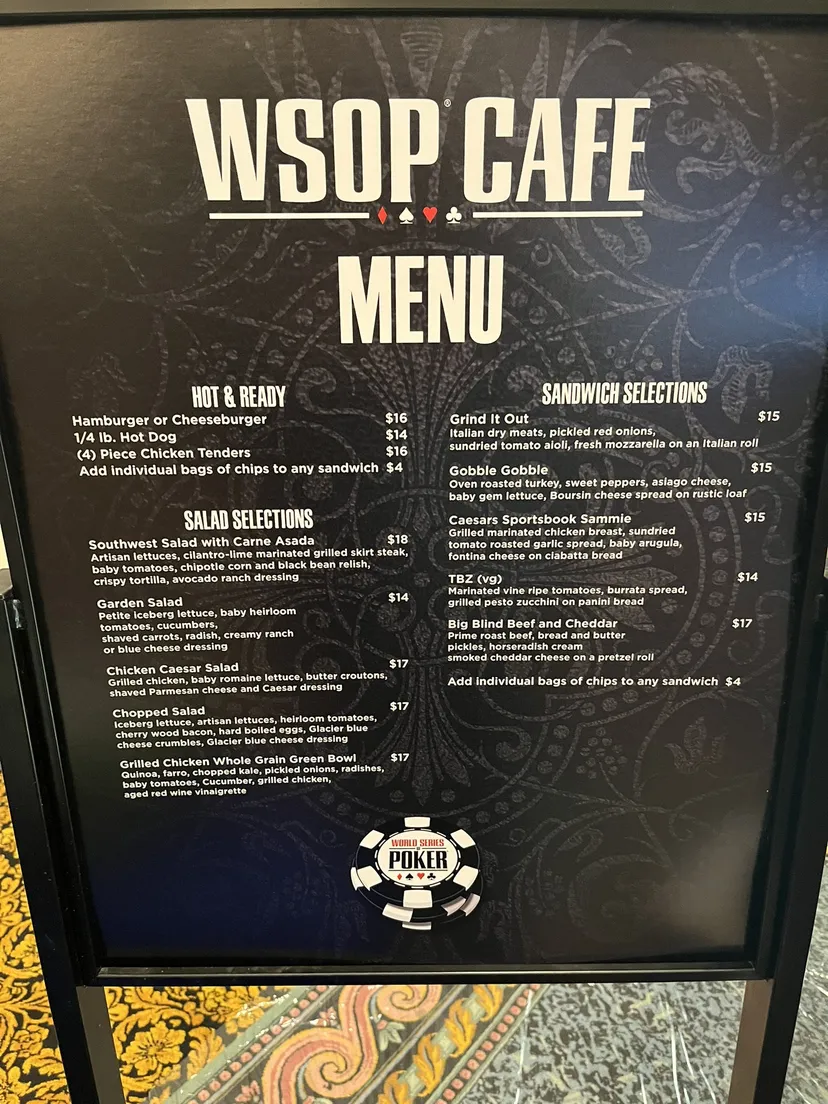 Скільки коштує поїсти на WSOP 2022?