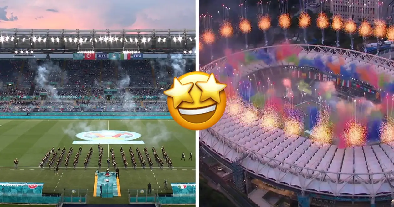 Церемония открытия Евро-2020: яркий парад, летающие барабанщики и зажигательное выступление Андреа Бочелли